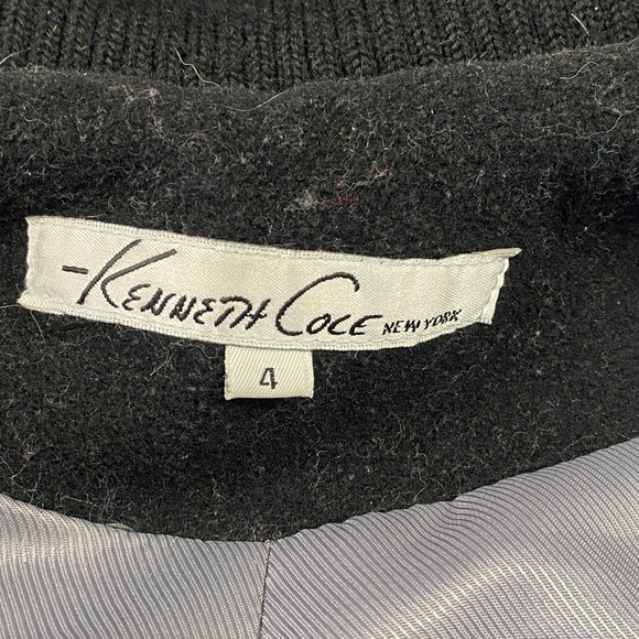 Kenneth Cole New York Black Toggle Coat Hooded Wool Blend Women's Size 4 - Picture 3 of 15